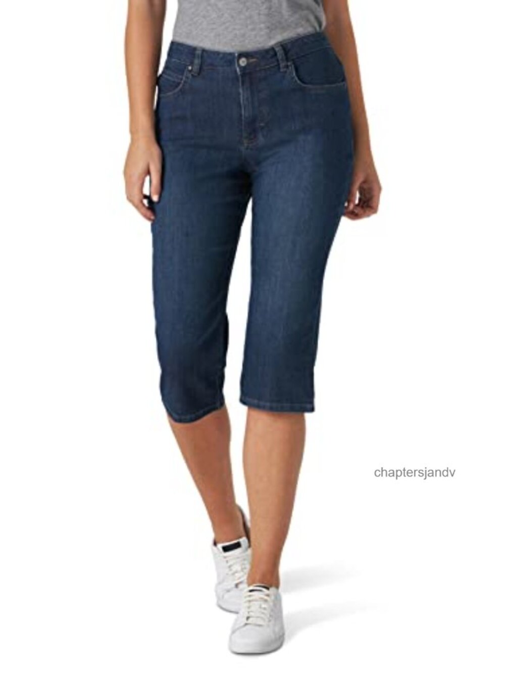 Relaxed Fit Mid Rise Capri Jeans Cropped Casual
